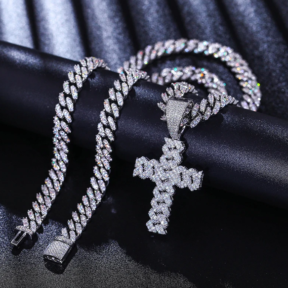 Hip Hop Iced Out Cross Pendant Necklace