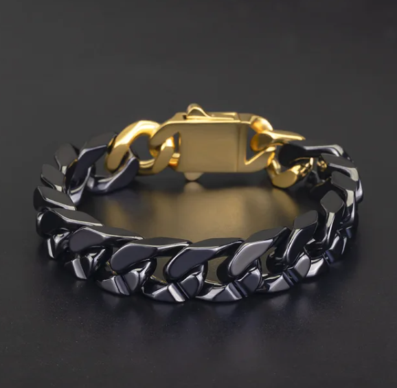 Black Gold Ceramic Cuban Bracelet